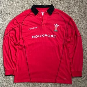 Wales Rugby Home Shirt Jersey Trikot 2002 2003 2004 Reebok Long Sleeve Red